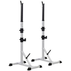 2-Piece Pair Steel Height Adjustable Barbell stand, Home Gym Squat Rack and Bench Press, Home weightlifting equipment