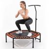 48" Mini Rebounder for Adults with Adjustable Handle Bar, Bungee Ropes, Stable & Quiet, Indoor Outdoor, Whole-Body Workout & Relaxation ,Fitness Tramp