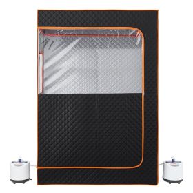 Upgraded Portable Steam Sauna for Home, 2 Person Full Body Home Spa Tent with Steamer & 2 Foldable Chairs & Remote & 2 Essential Oil Boxes