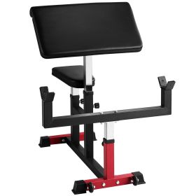 VEVOR Preacher Curl Bench, Strength Training Biceps Machine, Max load 440 LBS Home Gym Equipment, Seated Arm Isolated Barbell Dumbbell Bicep Station