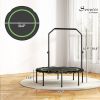 45" Rebounder Trampoline for Adults, Foldable Mini Trampoline with Adjustable Handle Bar for Indoor Outdoor, Green