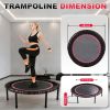 48 INCH Springless Mini Fitness Trampoline , Indoor/Outdoor Exercise Rebounder for Quieter and Safer Workouts, Loading 450lbs, GYM Jumping Cardio Trai