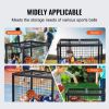 Rolling Sports Ball Storage Cart, Basketball Cage with Double Lids, Sport Equipment Holder Organizer for Indoor Outdoor