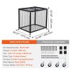 Rolling Sports Ball Storage Cart, Basketball Cage with Double Lids, Sport Equipment Holder Organizer for Indoor Outdoor