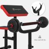 265 LBS Preacher Curl Bench for Strength Training, Adjustable Seated Arm Isolated Barbell Dumbbell Bicep Station, Black