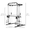 3-in-1 Home Gym Smith Machine Power Rack with Cable Crossover Pull up Station 16-Level Adjustable Squat Rack And Barbell Holder
