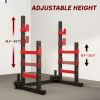 Adjustable Squat Rack, 660lbs Multi-Functional Bench Press Rack for Weight Lifting Home Gym Strength Training, Red