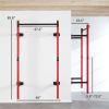 Folding Squat Rack with Pull Up Bar, Wall Mounted and Adjustable, 1000 Pounds Capacity Power Rack, Red