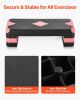 VEVOR Aerobic Exercise Step Platform, 28-Inch Workout Aerobic Stepper, Height Adjustable Fitness Training Step Deck Trainer with 4 Risers