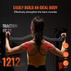 LAT Pulldown Attachment, Cable Machine Rowing V-bar Attachment, Tricep Pull Down Bar, Back Strength Training Rubber Coated Handle Grip, Bicep Curl Tri