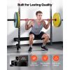 Folding Power Cage, Wall-Mounted Power Rack Squat Rack, Multifunctional Strength Training Workout Equipment with Landmine Holder, Adjustable J-Hooks &