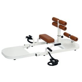 Foldable Sissy Squat Machine, Hip Thrust Machine with Push Up Stand, Multipurpose Glute Workout Equipment, White (Color: White)