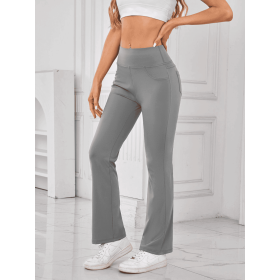 JupiterGear High-Waisted Pants with Pockets (Color: Gray, size: M)