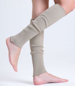 Knitted Leg Warmers Retro Style Knitted Retro Baggy Leg Warmer Boot Socks 1 Pair (Color: Beige)