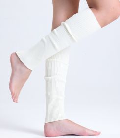Knitted Leg Warmers Retro Style Knitted Retro Baggy Leg Warmer Boot Socks 1 Pair (Color: Ecru)