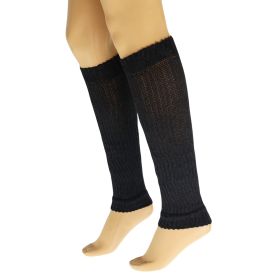 Cotton Leg Warmers Boot Socks Retro Style Knitted Retro Baggy Leg Warmer (Color: Anthracite Gray)
