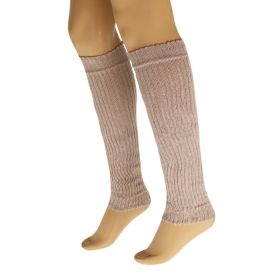 Cotton Leg Warmers Boot Socks Retro Style Knitted Retro Baggy Leg Warmer (Color: Beige)