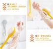 Shower Body Brush,Soft Bristles and Beautiful Pumpkin Loofah 14" Long Handle Back Scrubber Bath Mesh Sponge for Skin Exfoliating Bath