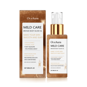 OceAura Antique Bronze Body Shimmer Oil, Shimmering Antique Bronze Liquid, Rose Gold Highlighter Oil, Waterproof Moisturizing Massage. (Option: 1pcs)